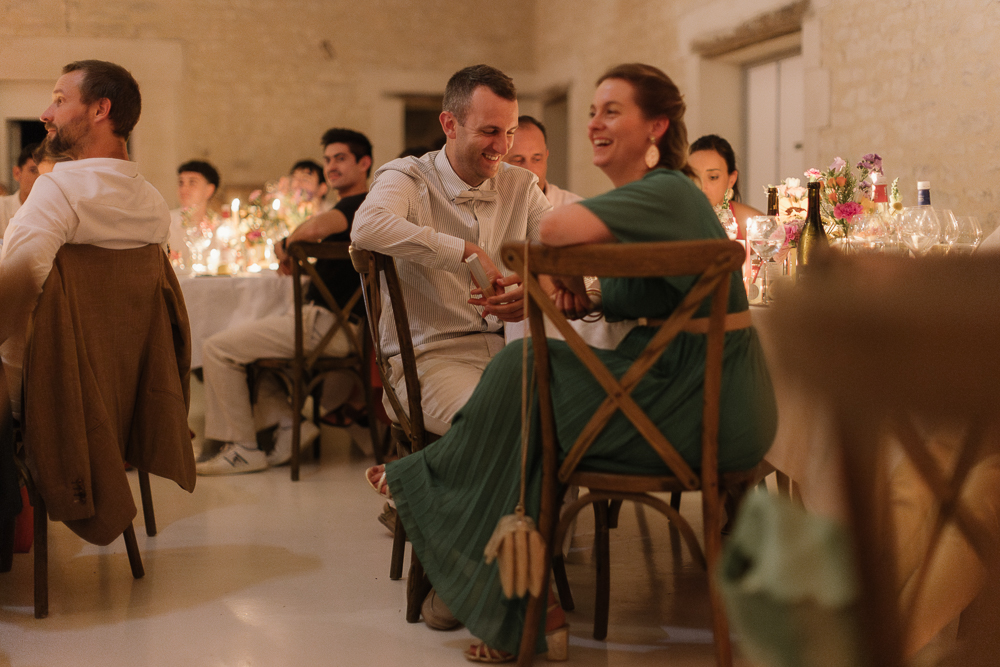 soirée repas dîner mariage à l'abbaye de la Grâce-Dieu 